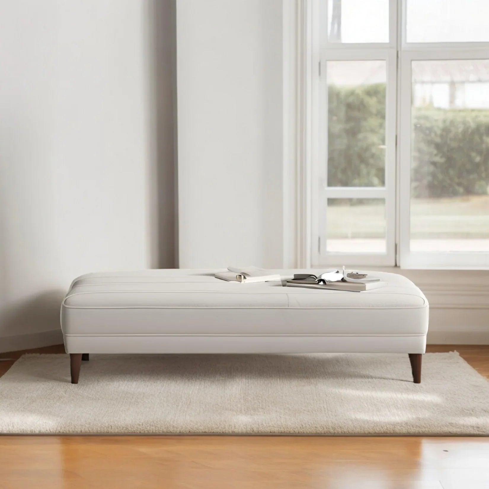 Vintage Wooden Bench with Cushions - Ottoman - CRUZ INTERNATIONAL - Furniture Store